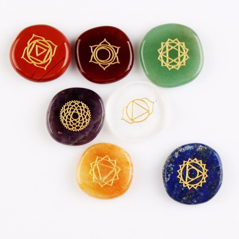 š 7 Chakras Natural Pocket Palm Stones Set ā Your Portable Energy Sanctuary š