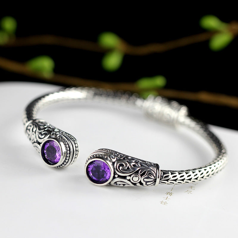 Handmade Indonesian style ladies topaz bracelet