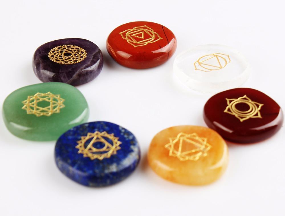š 7 Chakras Natural Pocket Palm Stones Set ā Your Portable Energy Sanctuary š