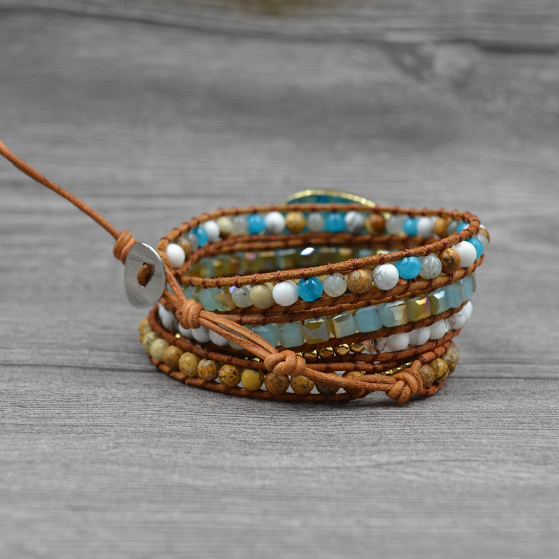🌟 Natural Stone Woven Handmade Bohemian Bracelet - Earth's Essence Woven into Wearable Art 🌟