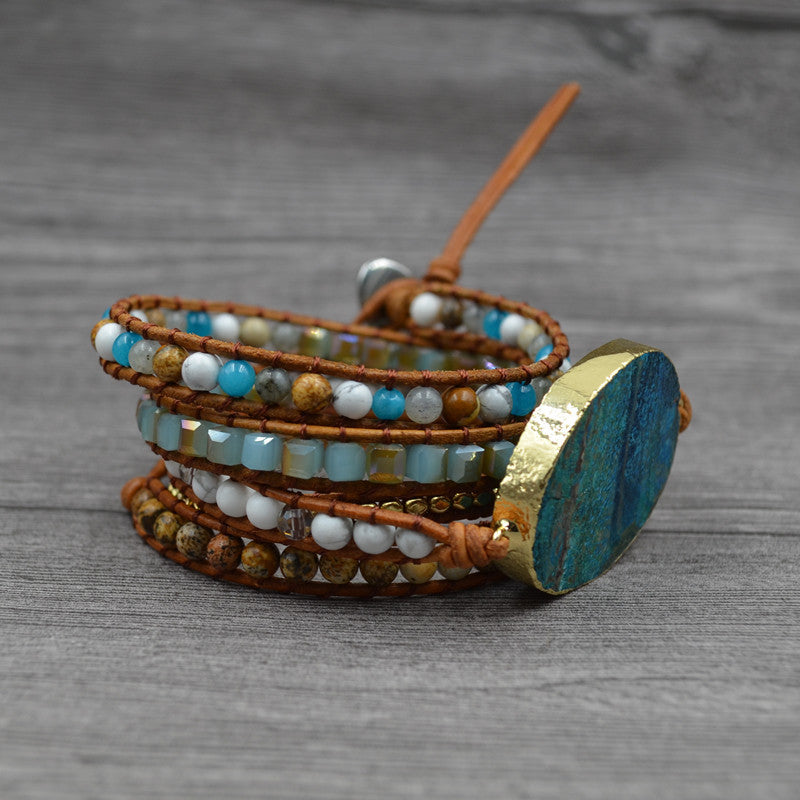 🌟 Natural Stone Woven Handmade Bohemian Bracelet - Earth's Essence Woven into Wearable Art 🌟
