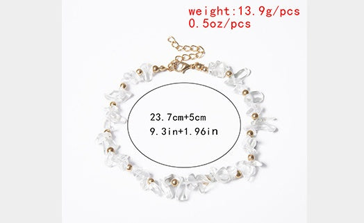 Temperament Personality Geometric Irregular Rough Stone Anklet Women