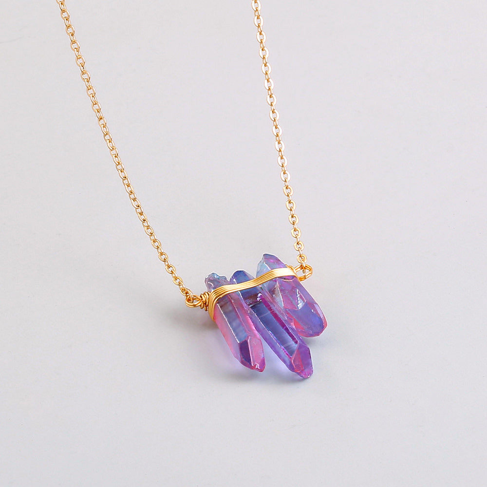 🌟 Amethyst Pillar Natural Stone Handmade Pendant Necklace - The Crown Chakra's Guardian 🌟