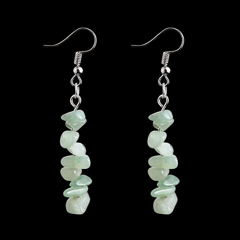Irregular Natural Crystal Stone Beaded Earrings For Women