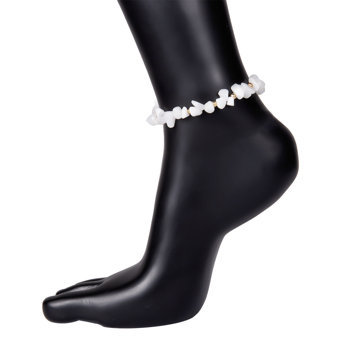 Temperament Personality Geometric Irregular Rough Stone Anklet Women