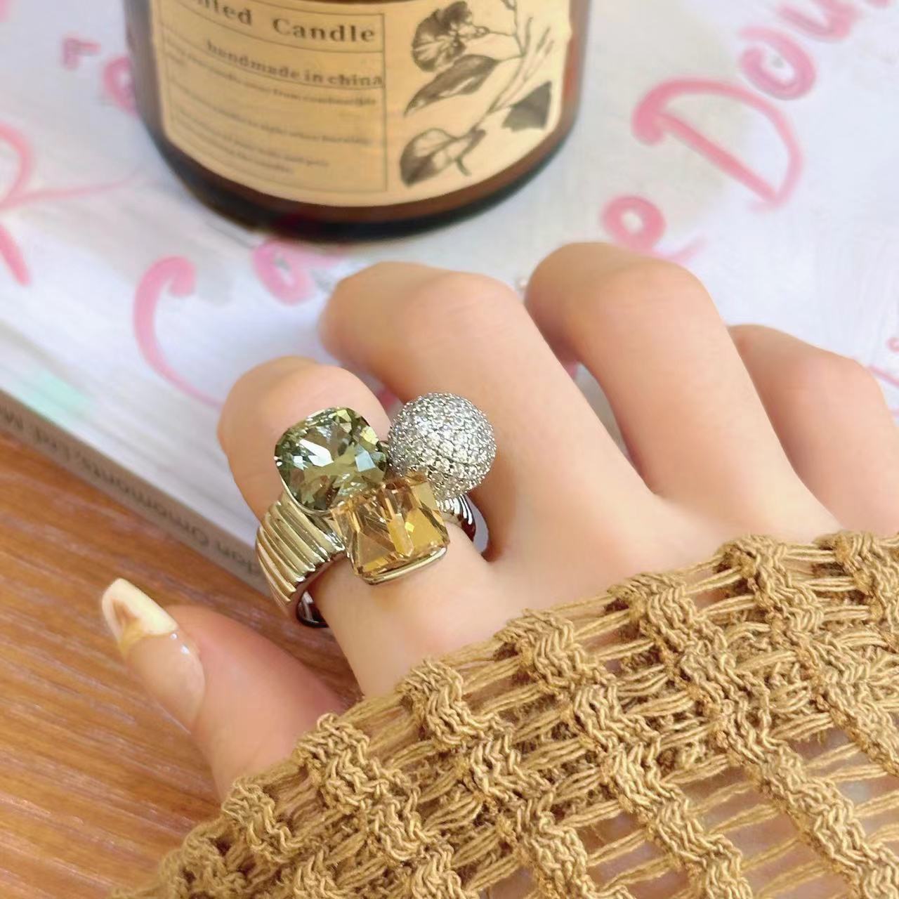 Maillard Diamond Crystal Ring Personalized High Sense