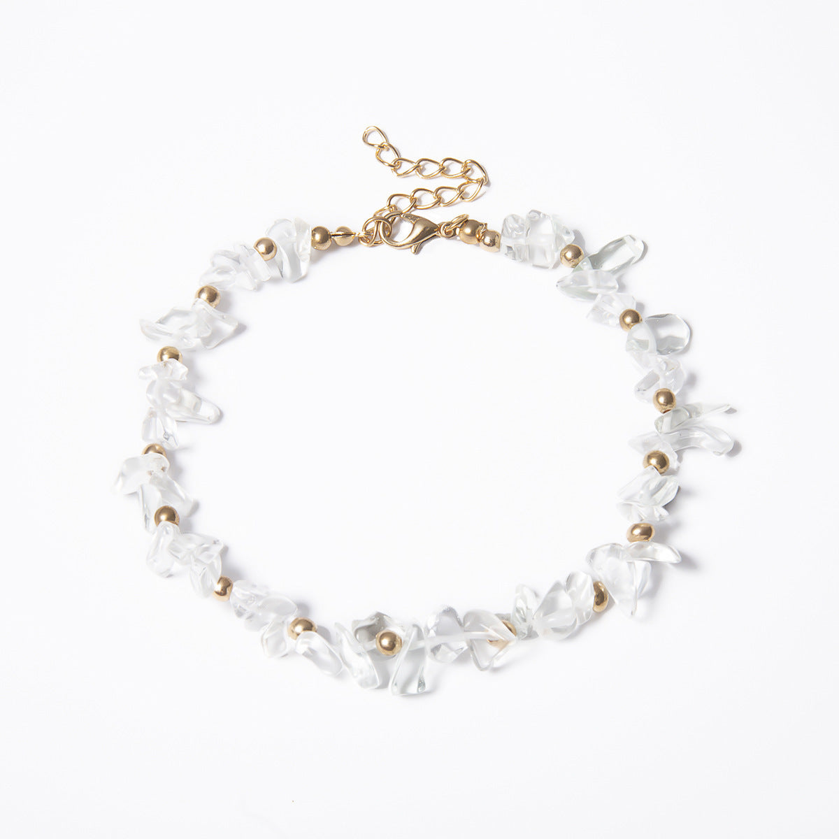 Temperament Personality Geometric Irregular Rough Stone Anklet Women