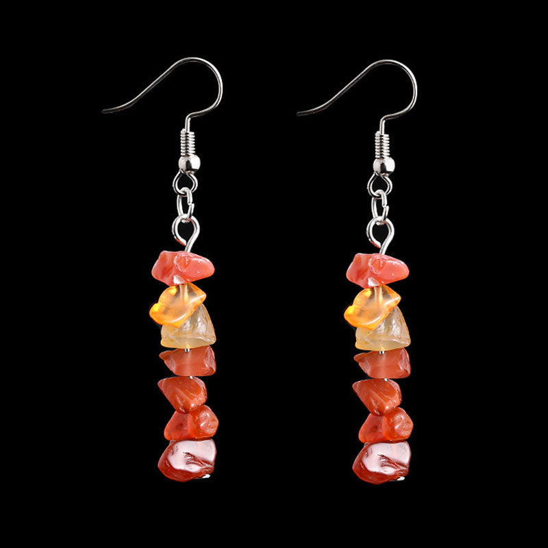 Irregular Natural Crystal Stone Beaded Earrings For Women