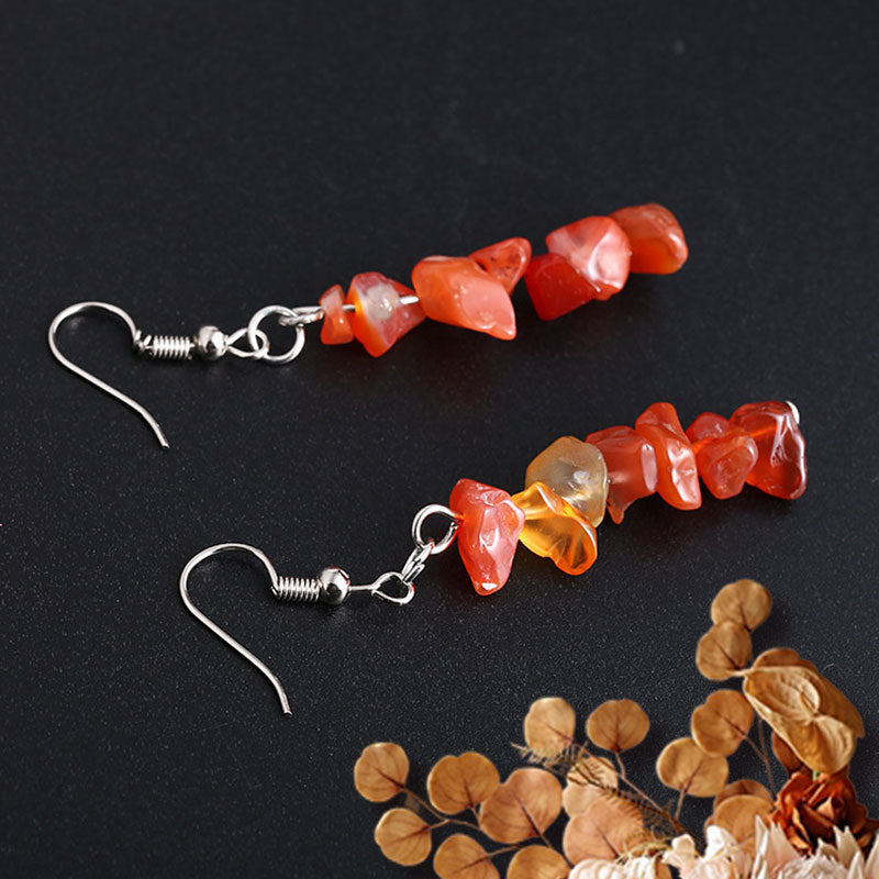 Irregular Natural Crystal Stone Beaded Earrings For Women