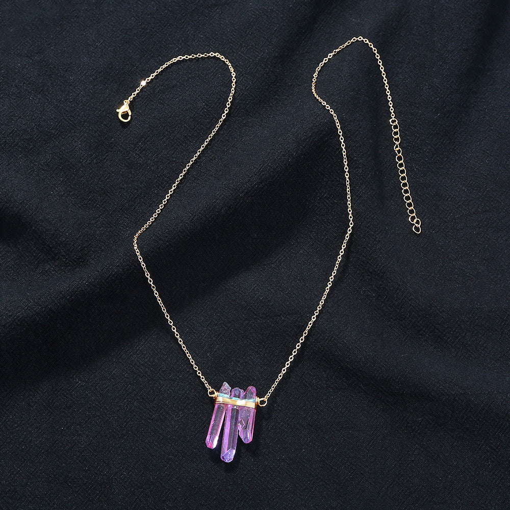 🌟 Amethyst Pillar Natural Stone Handmade Pendant Necklace - The Crown Chakra's Guardian 🌟