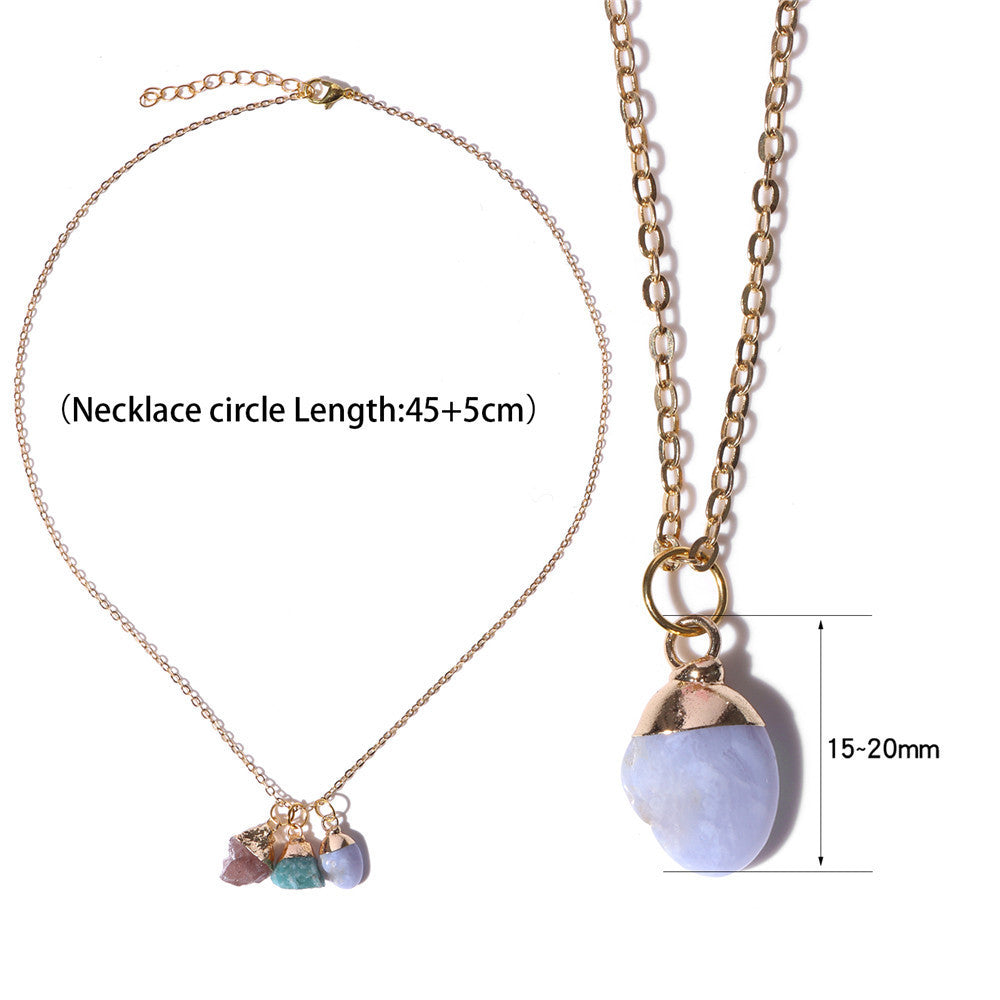 Natural Crystal Stone Irregular Agate Handmade Necklace Simple And Elegant