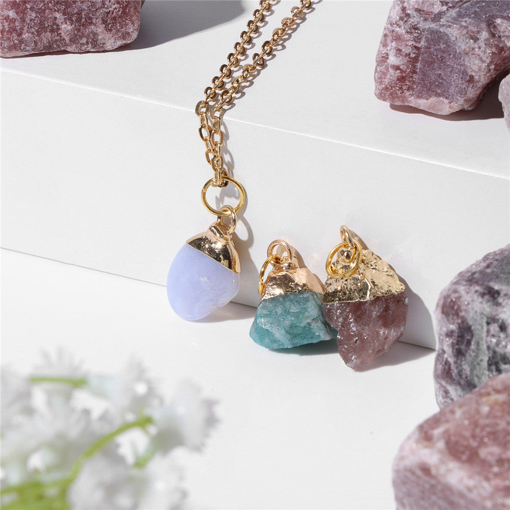 Natural Crystal Stone Irregular Agate Handmade Necklace Simple And Elegant