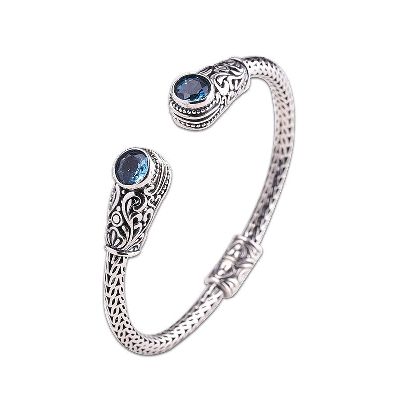 Handmade Indonesian style ladies topaz bracelet