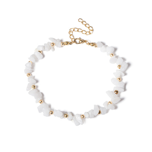 Temperament Personality Geometric Irregular Rough Stone Anklet Women