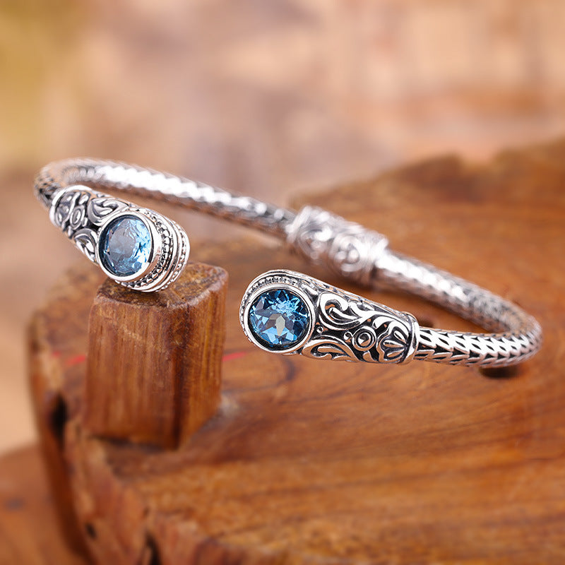 Handmade Indonesian style ladies topaz bracelet