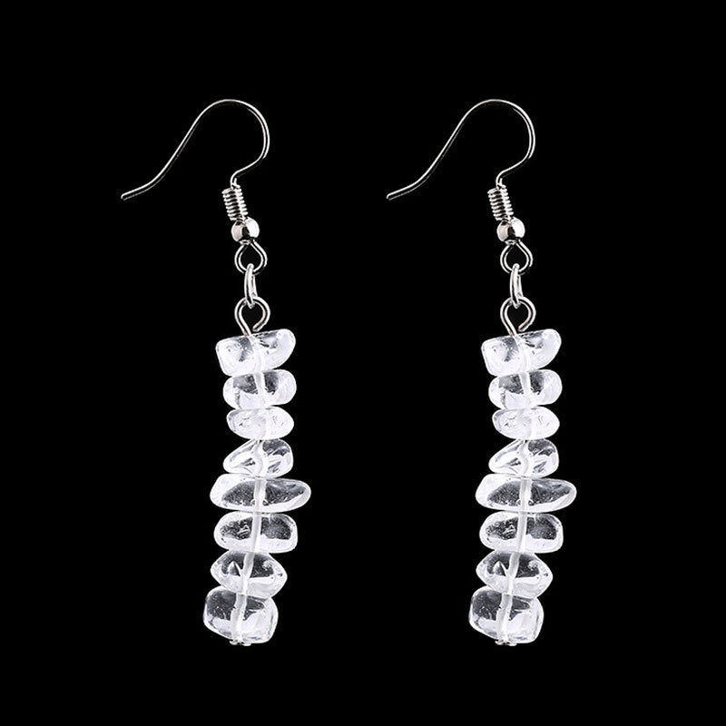 Irregular Natural Crystal Stone Beaded Earrings For Women