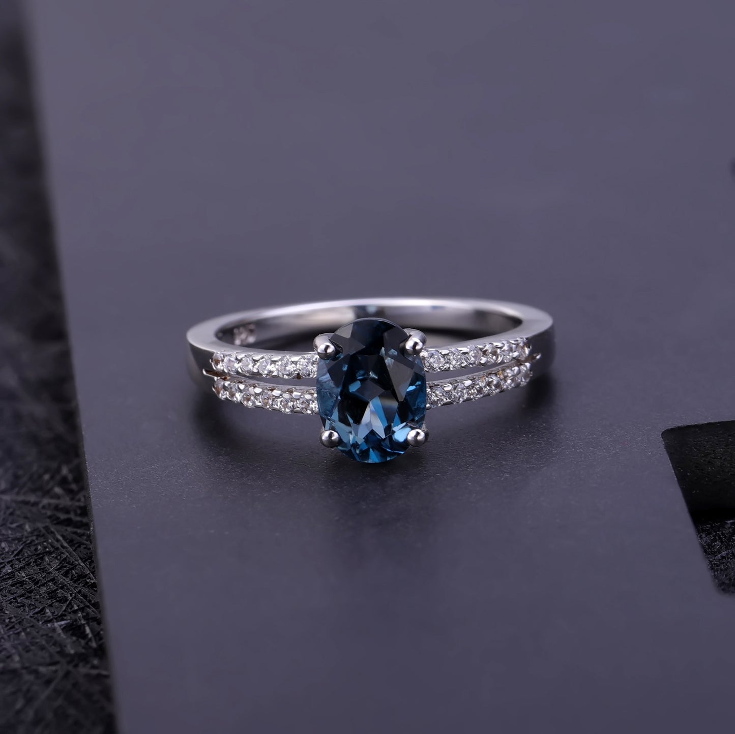 Topaz Natural Stone S925 Silver Crystal Ring