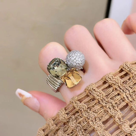 Maillard Diamond Crystal Ring Personalized High Sense