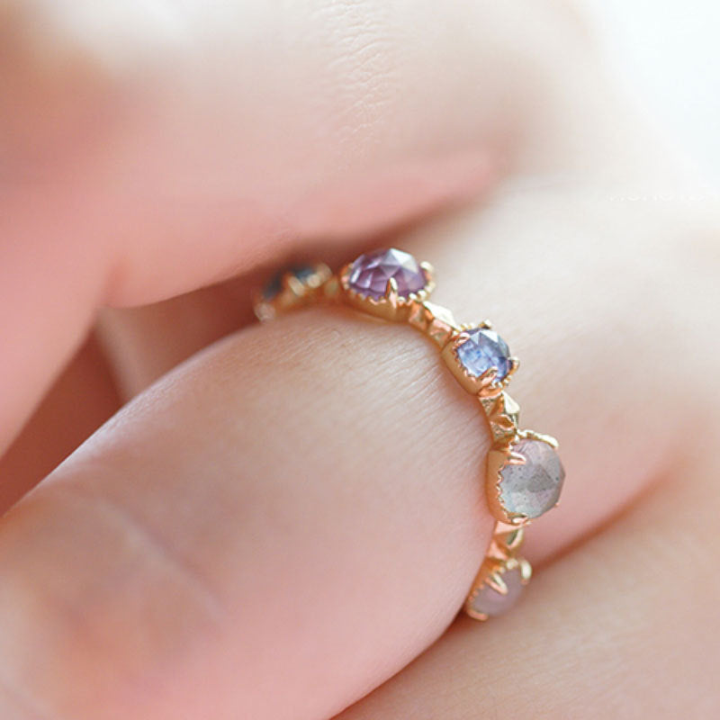 🌟 S925 Sterling Silver Multi-Gemstone Energy Ring — Celestial Harmony, Empowered Elegance 🌟