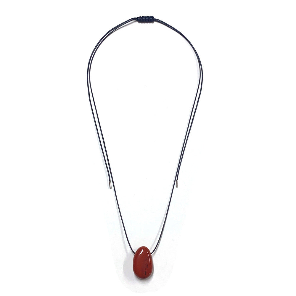 Personality Handmade Rope Irregular Stone Necklace
