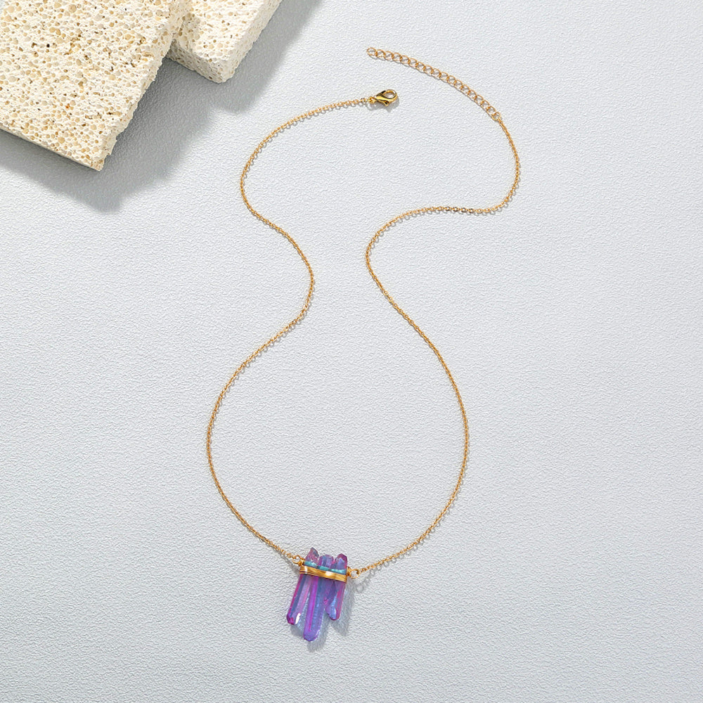 🌟 Amethyst Pillar Natural Stone Handmade Pendant Necklace - The Crown Chakra's Guardian 🌟