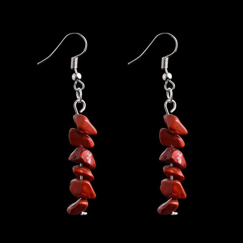 Irregular Natural Crystal Stone Beaded Earrings For Women