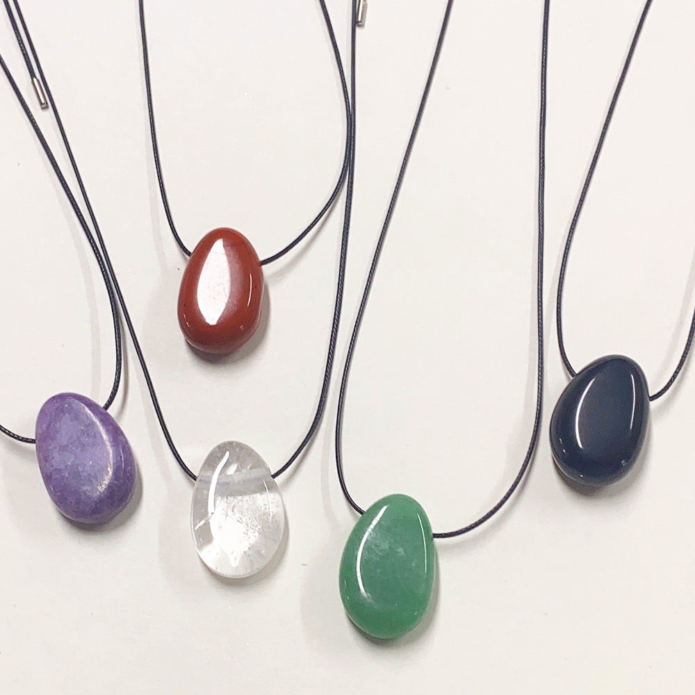 Personality Handmade Rope Irregular Stone Necklace
