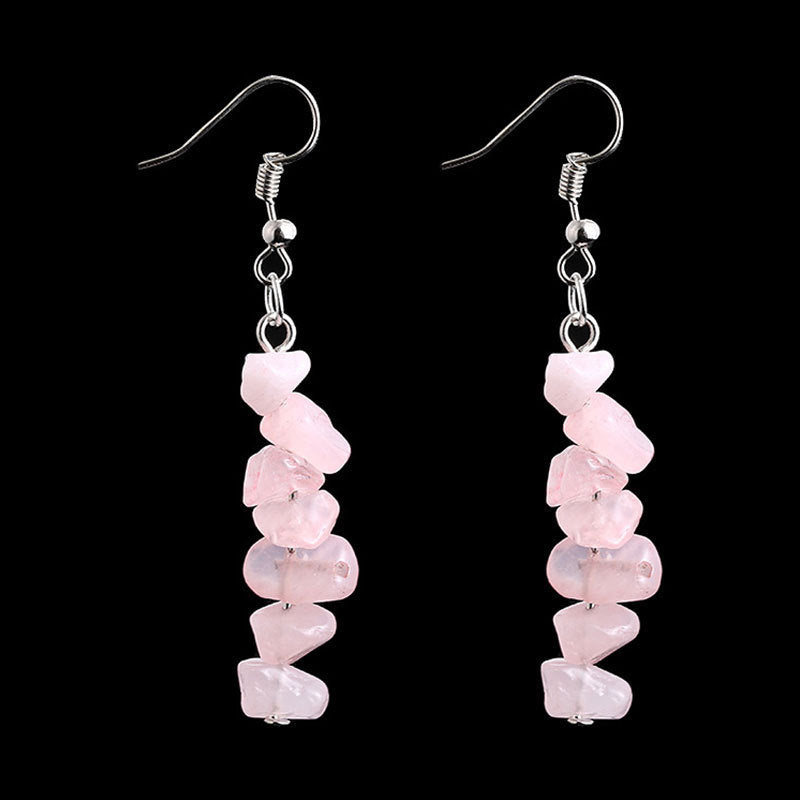 Irregular Natural Crystal Stone Beaded Earrings For Women