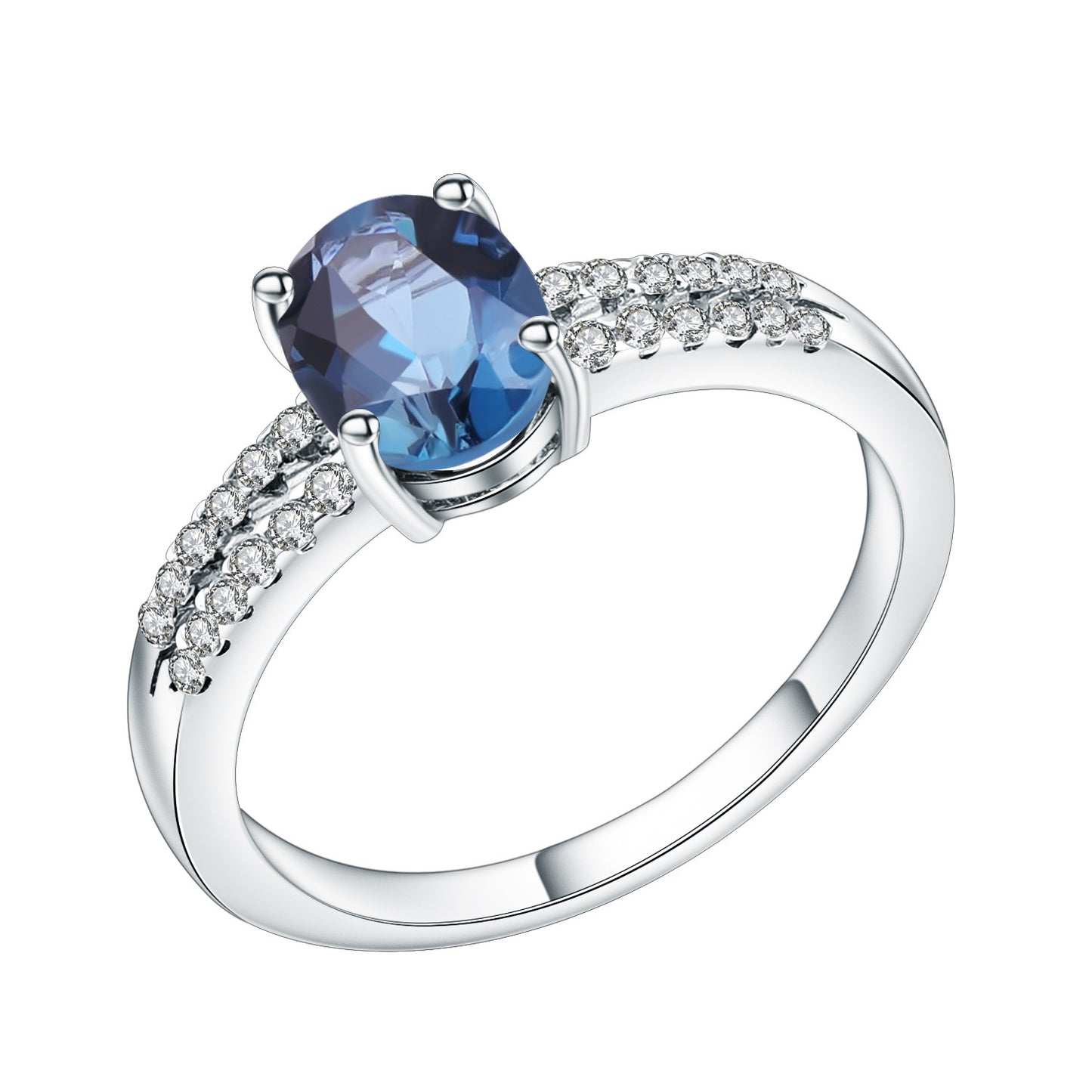 Topaz Natural Stone S925 Silver Crystal Ring