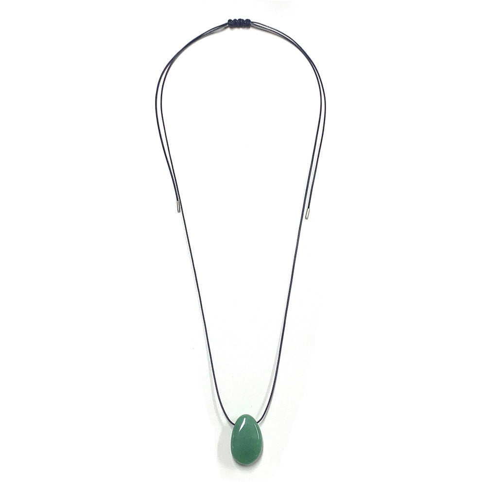 Personality Handmade Rope Irregular Stone Necklace
