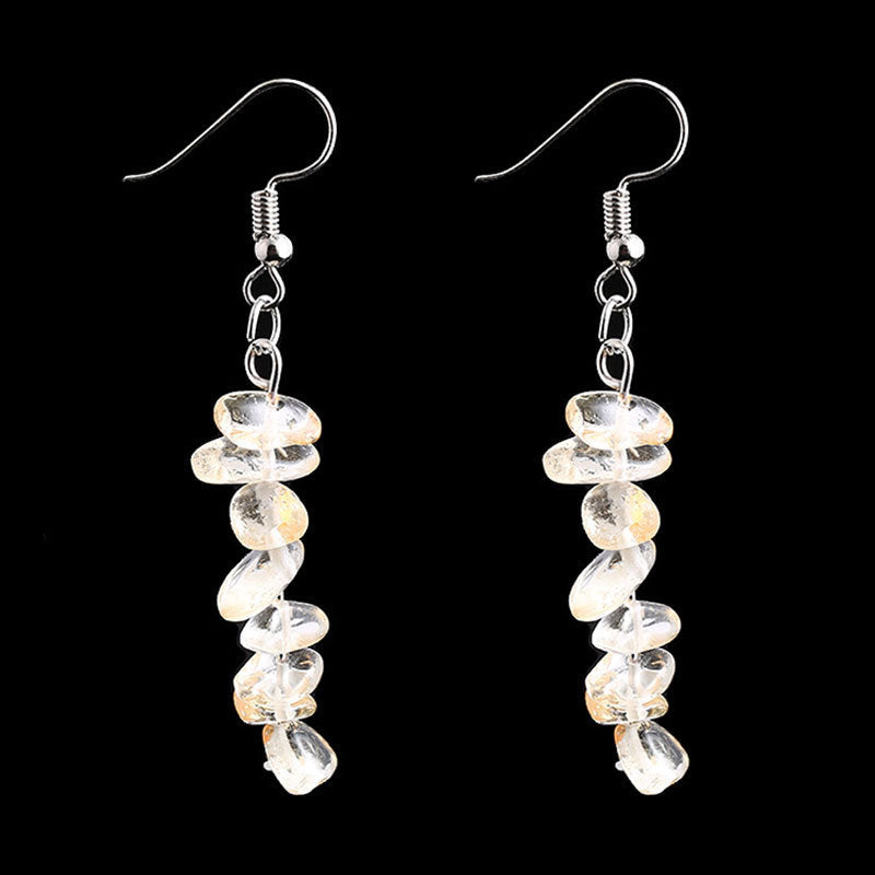 Irregular Natural Crystal Stone Beaded Earrings For Women