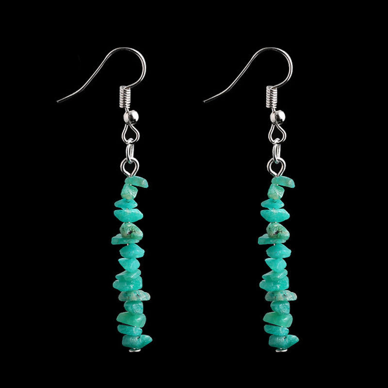 Irregular Natural Crystal Stone Beaded Earrings For Women