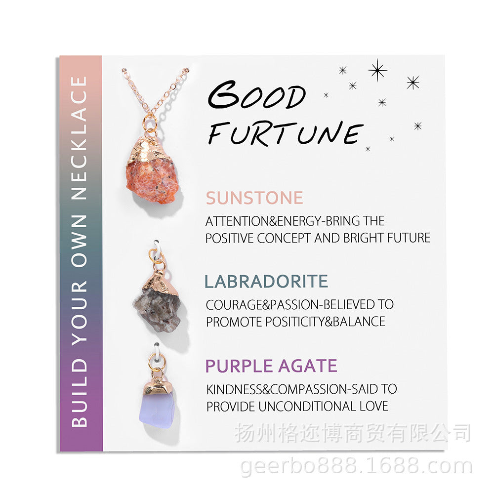 Natural Crystal Stone Irregular Agate Handmade Necklace Simple And Elegant
