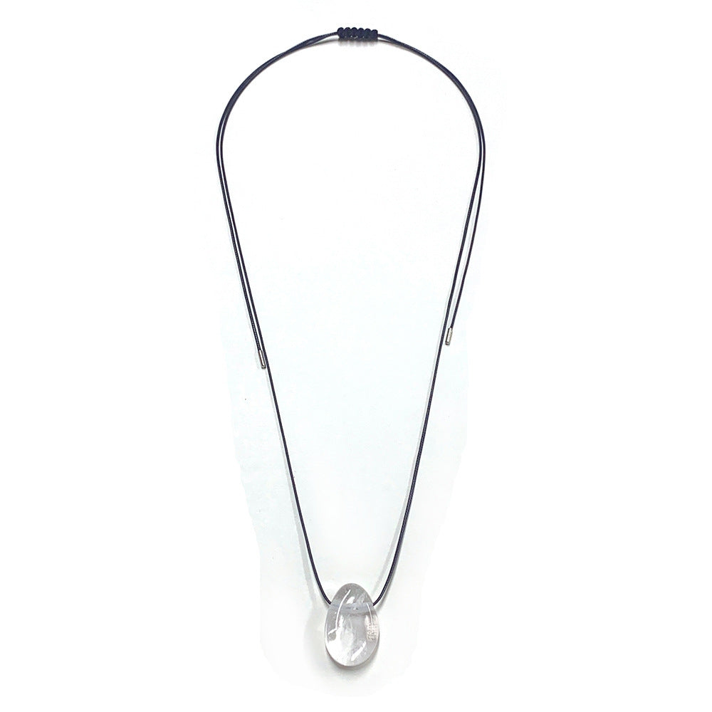 Personality Handmade Rope Irregular Stone Necklace