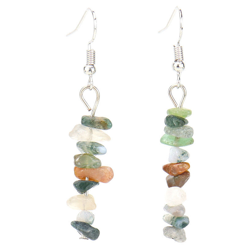 Irregular Natural Crystal Stone Beaded Earrings For Women
