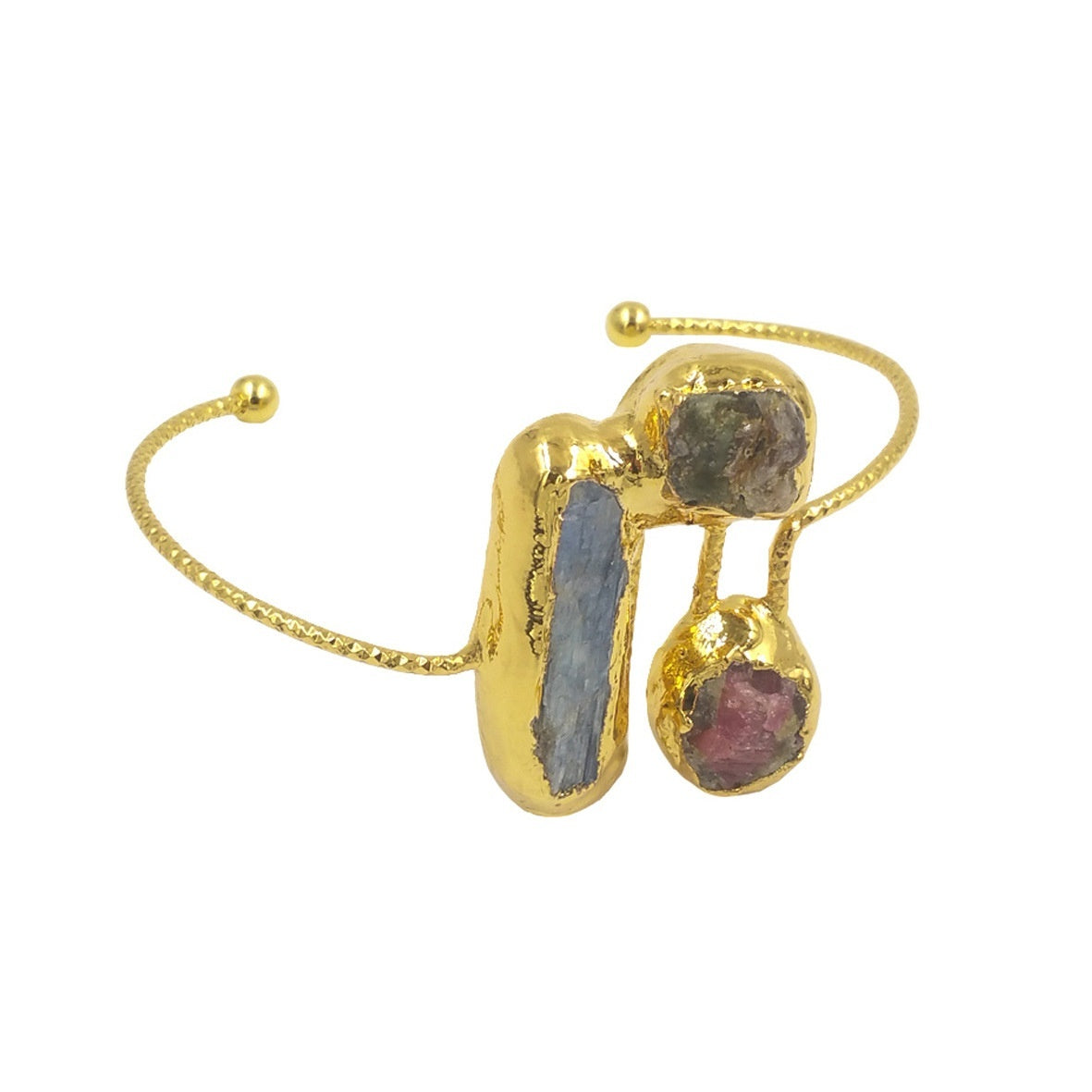 Classical Design Irregular Tourmaline Blue Stone Adjustable Bracelet
